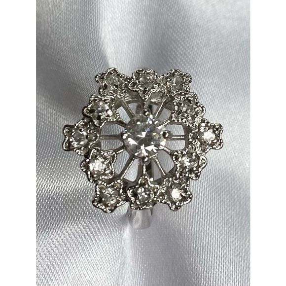 DD# Striking Ring Multiple Cz in 925 Silver & Rhodium overlay. Sz 7 - Picture 12 of 12